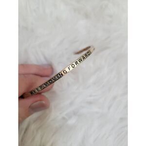 Motivational Cuff Link Bangle Bracelet "KEEP MOVING FORWARD"